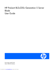 HP ProLiant BL2x220c G5 User Manual
