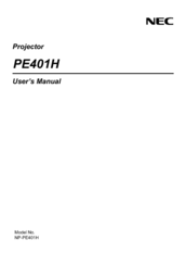 NEC NP-PE401H User Manual