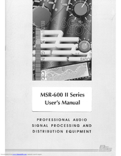 BSS Audio MSR-600 II Series User Manual