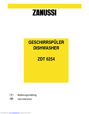 Zanussi ZDT6254 Instruction Book