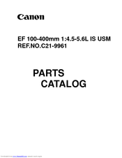 Canon EF 100-400mm f/4.5-5.6L IS USM Parts Catalog