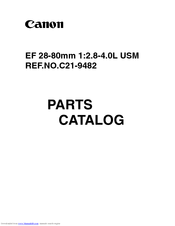Canon EF 28-80mm 1:2.8-4.0L USM Parts Catalog