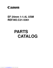 Canon EF 24mm f/1.4L II USM Parts Catalog
