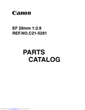 Canon EF 28mm 1:2.8 Parts Catalog