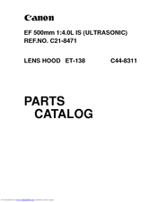 Canon EF 500mm 1:4.0L IS (ULTRASONIC Parts Catalog