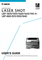 Canon Laser Shot LBP-1610 User Manual