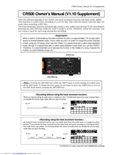 Fostex CR500 Supplement Owner's Manual