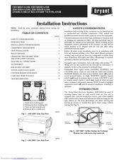 Bryant HRVBBSVB1100 Installation Instructions Manual