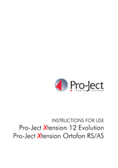 Pro-Ject Audio Systems Xtension 12 Evolution Instructions For Use Manual