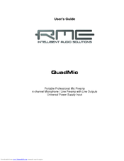 RME Audio QuadMic User Manual
