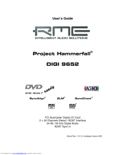 RME Audio Hammerfall DIGI9652 User Manual