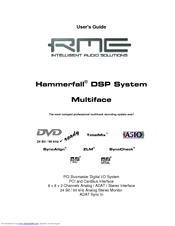 RME Audio Hammerfall Multiface User Manual