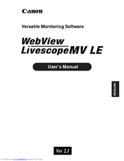 Canon WebView Livescope MV Ver. 2.1 LE User Manual