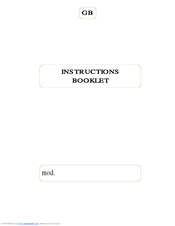 Caple CR9202 Culina Instruction Booklet