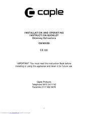 Caple CGI900SS Installation And Operating Instruction Booklet