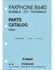 Canon FAXPHONE B640 Parts Catalog