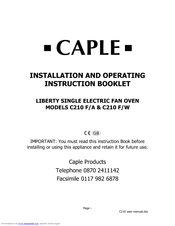 Caple LIBERTY C210 F/A Installation And Operating Instruction Booklet