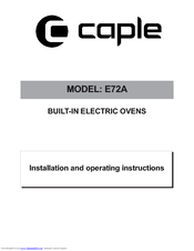 Caple E72A Installation And Operating Instructions Manual