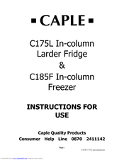 Caple C185F Instructions For Use Manual
