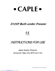 Caple C125F Instructions For Use Manual