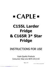 Caple C165R Instructions For Use Manual