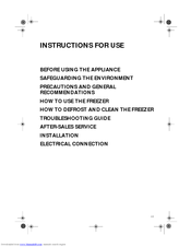 Caple C186F Instructions For Use Manual