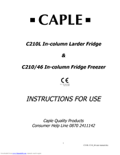 Caple C210/46 Instructions For Use Manual