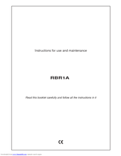 Caple RBR1A Instructions For Use And Maintenance Manual