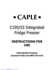 Caple C195/53 Instructions For Use Manual