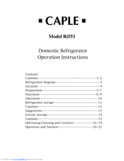 Caple Ri551 Operation Instructions Manual