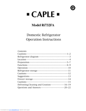 Caple Ri732FA Operation Instructions Manual