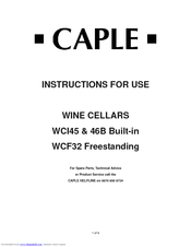 Caple WCi46B Instructions For Use Manual