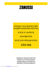 Zanussi ZBS 862 Instruction Booklet