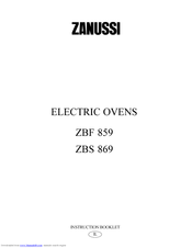 Zanussi ZBS 869 Instruction Booklet