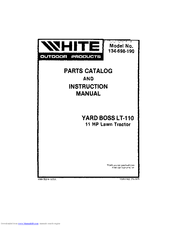 White Outdoor YARD BOSS LT-110 Instruction Manual And Parts List