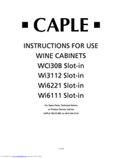 Caple Wi3112 Instructions For Use Manual