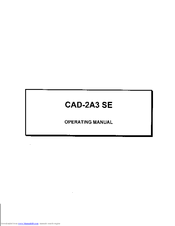 Cary Audio Design CAD 2A3 SE Operating Manual