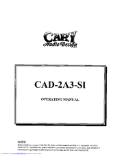 Cary Audio Design CAD-2A3-SI Operating Manual