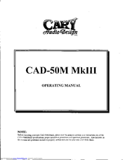 Cary Audio Design CAD-50M MkIII Operating Manual