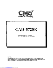Cary Audio Design CAD-572SE Operating Manual