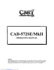 Cary Audio Design CAD-572SE/MkII Operating Manual