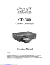 Cary Audio Design CD 300 Setup and Operating Manual