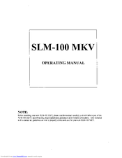 Cary Audio Design SLM-100 MKV Operating Manual