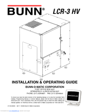 Bunn LCR-3 HV Installation & Operating Manual