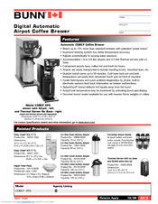 Bunn CDBCF APS Specification