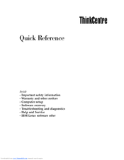 Lenovo ThinkCentre M52 Quick Reference Manual