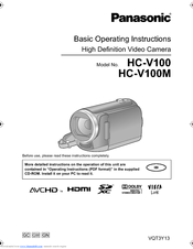 Panasonic HC-V100 Operating Instructions Manual