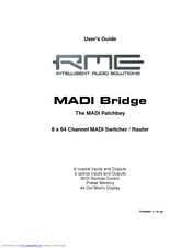 RME Audio MADI Bridge User Manual