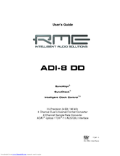 RME Audio ADI-8 DD User Manual