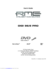 RME Audio DIGI 96/8 PRO User Manual